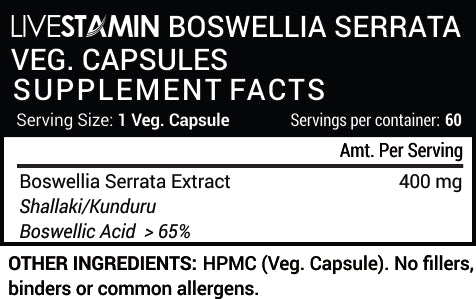 Livestamin Boswella Extract 60 Capsules - NutraC - Health &amp; Nutrition Store 