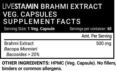 Livestamin Brahmi Extract 60 Capsules - NutraC - Health &amp; Nutrition Store 