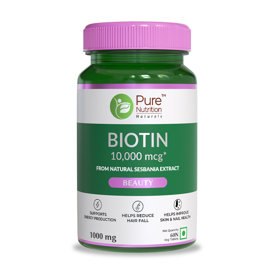 Pure Nutrition Biotin - 60 Veg Tablets - NutraC - Health &amp; Nutrition Store 