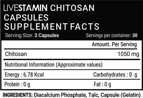 Livestamin Chitosan 90 Capsules - NutraC - Health &amp; Nutrition Store 