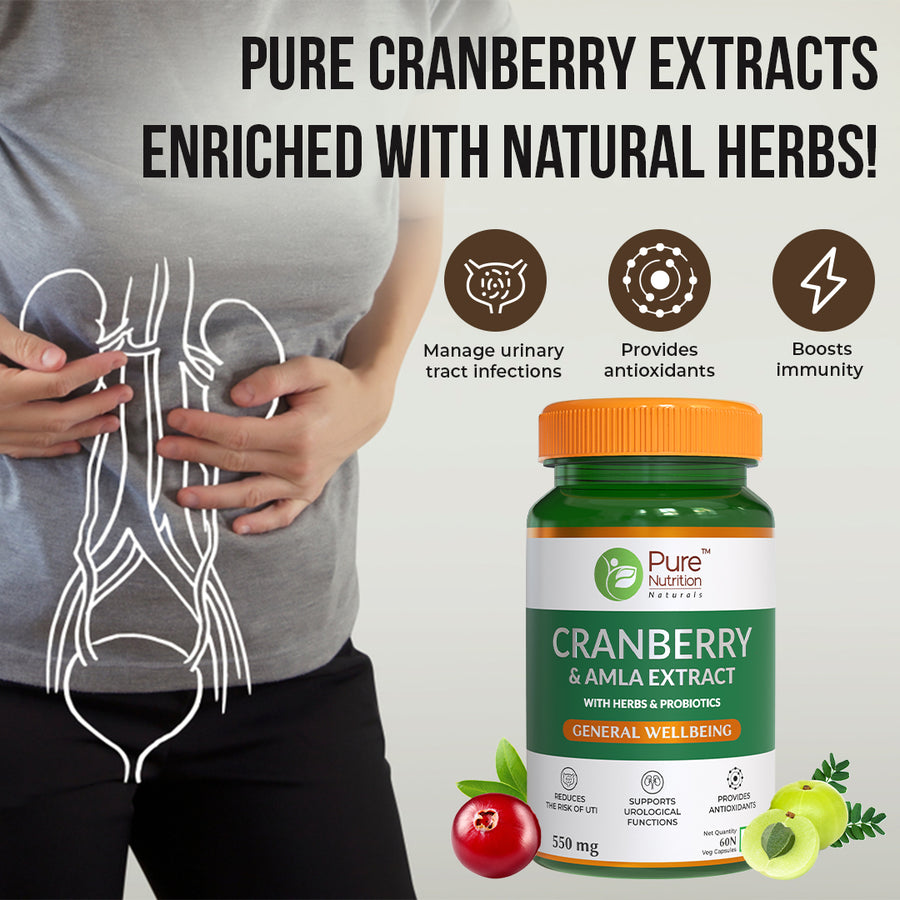 Pure Nutrition Cranberry - 60 Veg Capsules - NutraC - Health &amp; Nutrition Store 