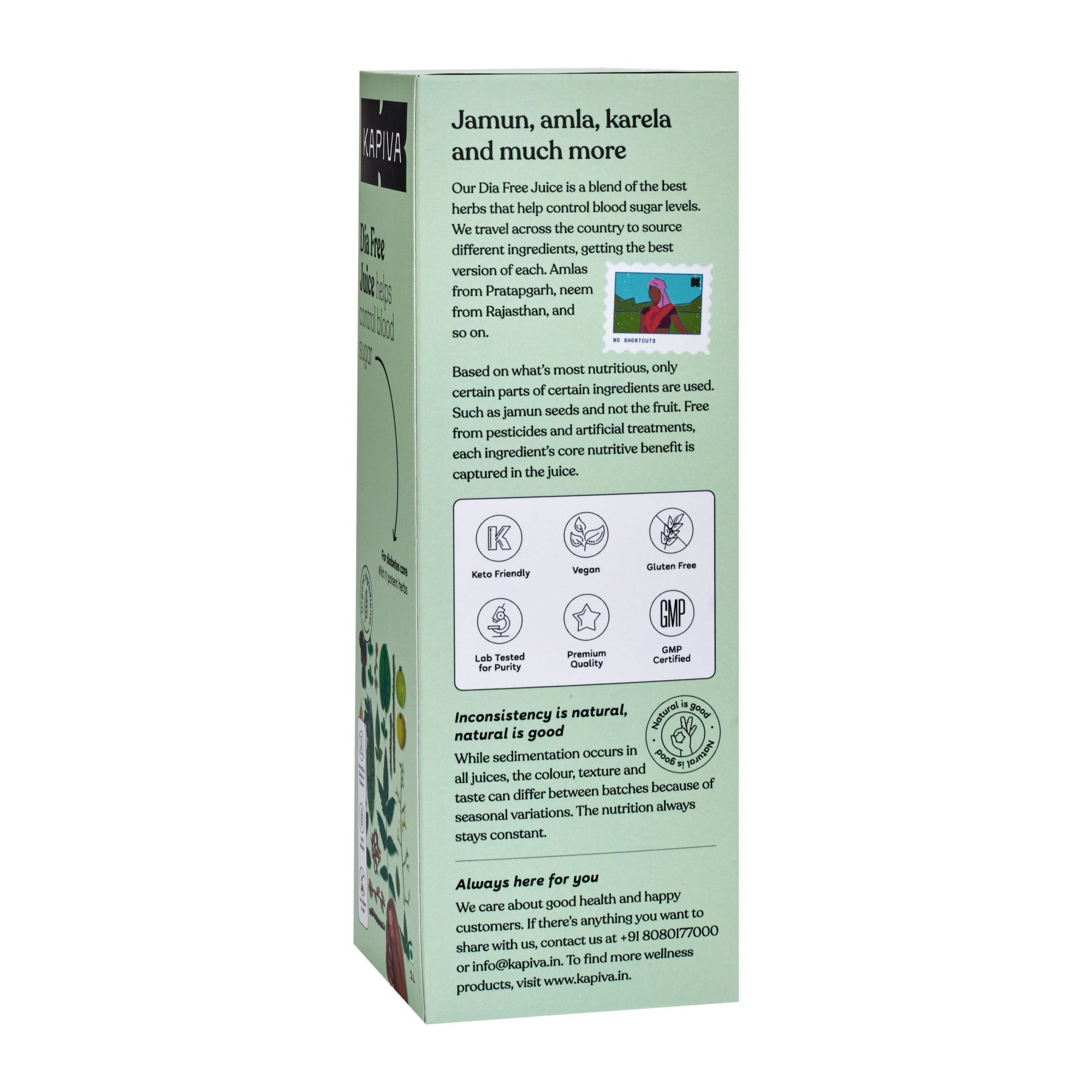 KAPIVA DIA FREE JUICE 1 L - NutraC - Health &amp; Nutrition Store 