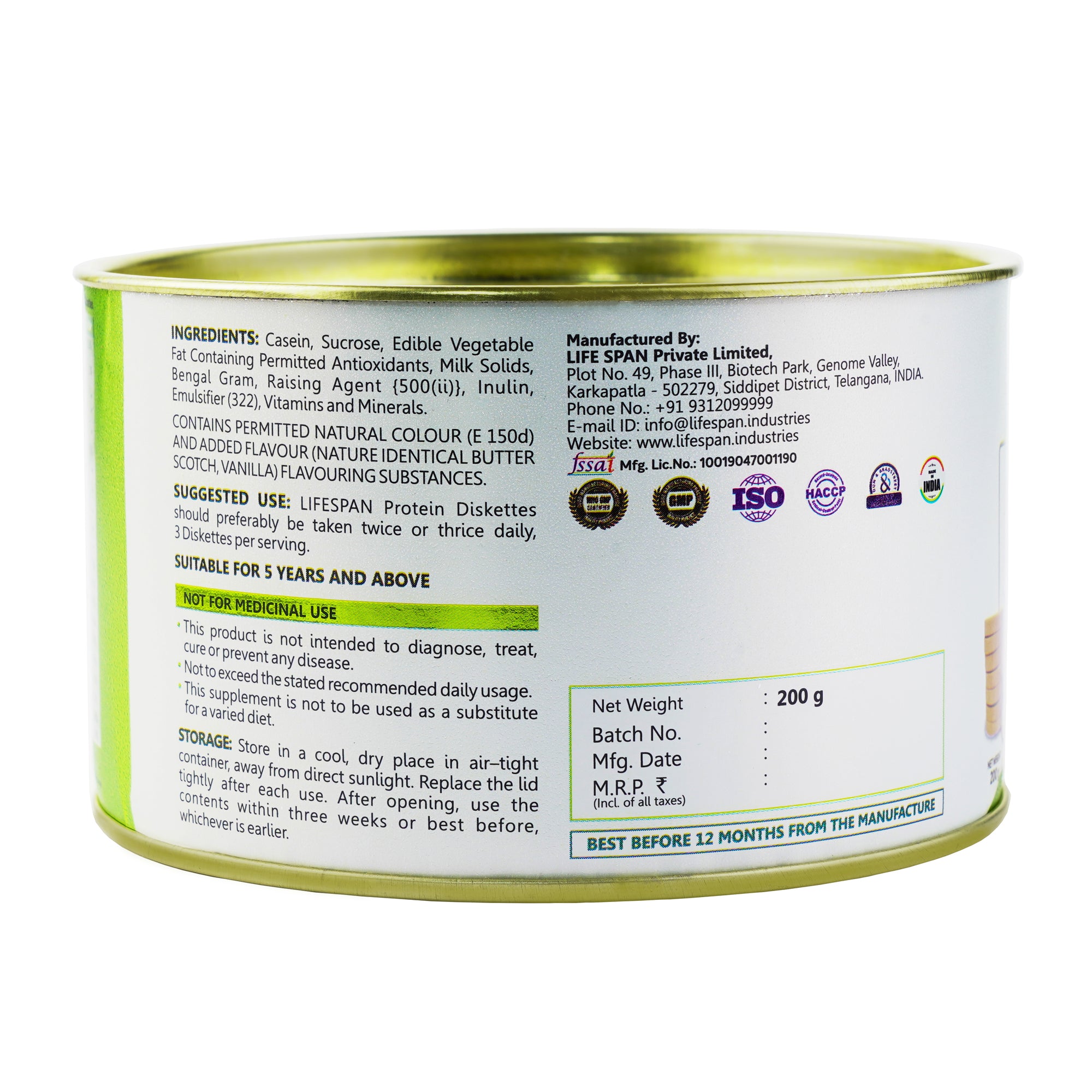 Lifespan Vanilla Diskette 200g - NutraC - Health &amp; Nutrition Store 