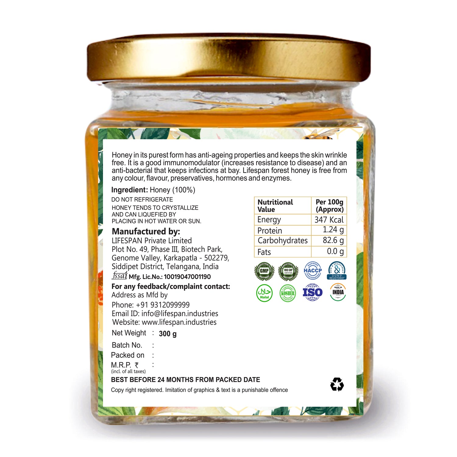 Lifespan Forest Honey 300 g - NutraC - Health &amp; Nutrition Store 