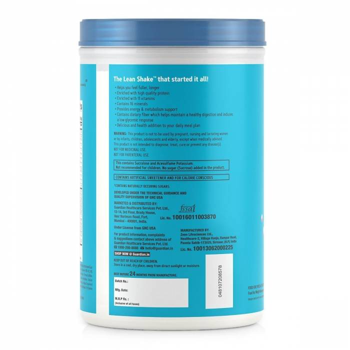 GNC Total Lean® Lean Shake™ 25 - 207 Calories, 25g Protein, 8g Fiber - 1.6 lbs, 750 g (Chocolate) - NutraC - Health &amp; Nutrition Store 