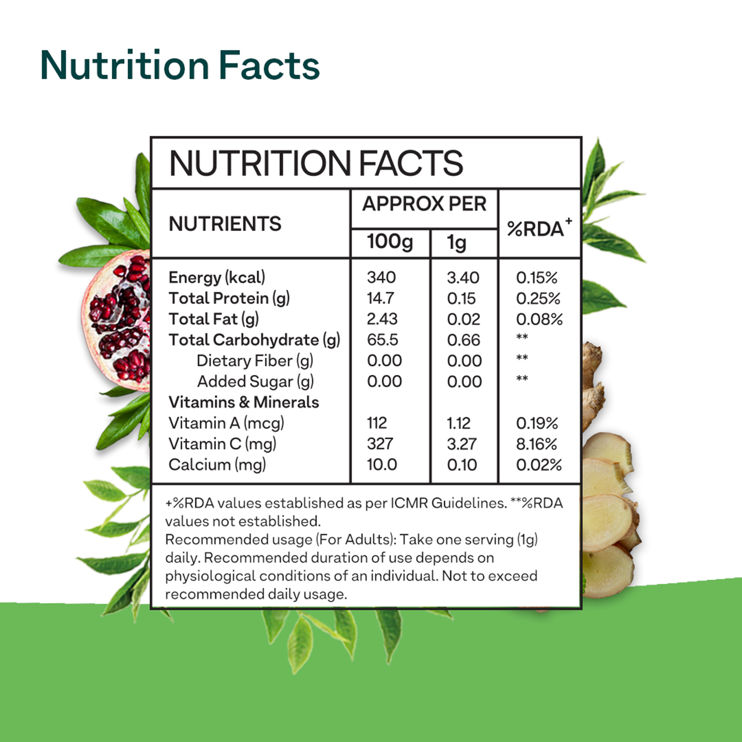 OZiva Plant Based Matcha Plus (Organic Matcha, Licorice, Activated Charcoal) for Skin Pigmentation &amp; Dark Circles, 50 g - NutraC - Health &amp; Nutrition Store 