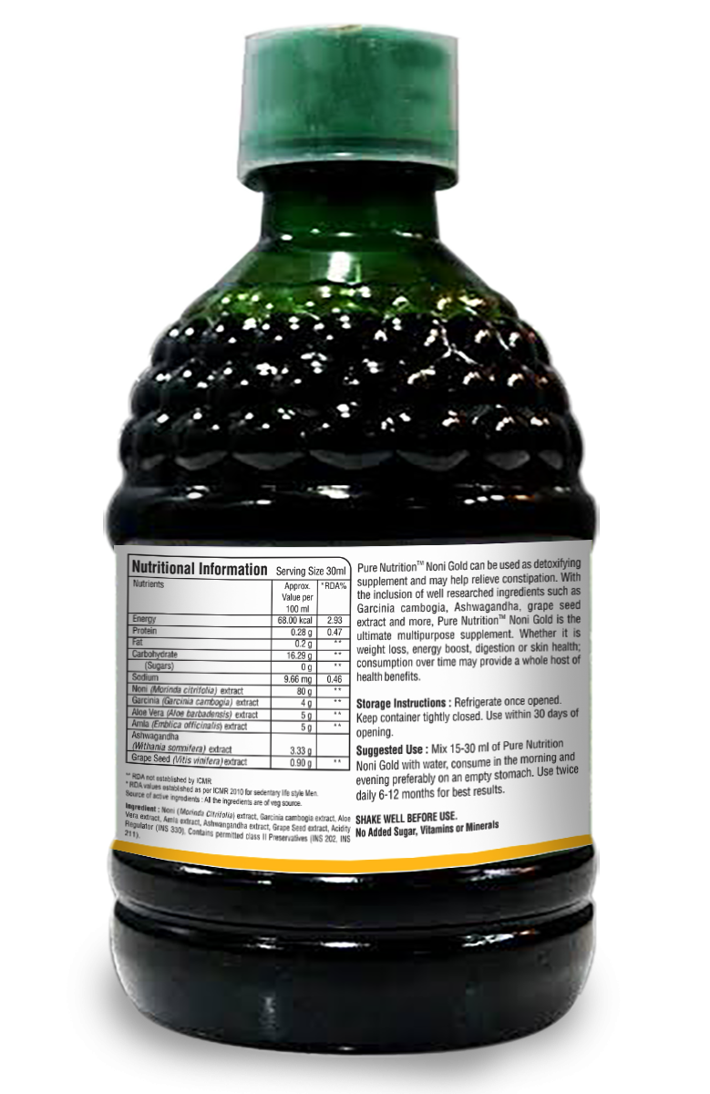 Pure Nutrition Noni Gold Liquid for Healthy Life Style - 400ML - NutraC - Health &amp; Nutrition Store 