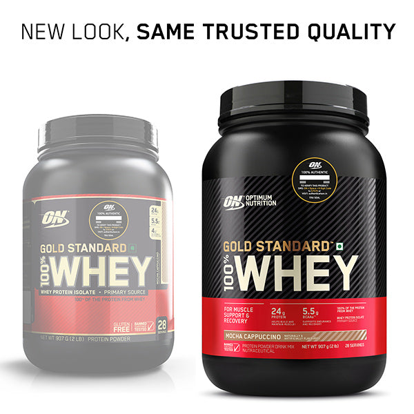 Optimum Nutrition (ON) Gold Standard 100% Whey Protein Powder - 2 lbs, 907 g (Mocha Cappuccino)