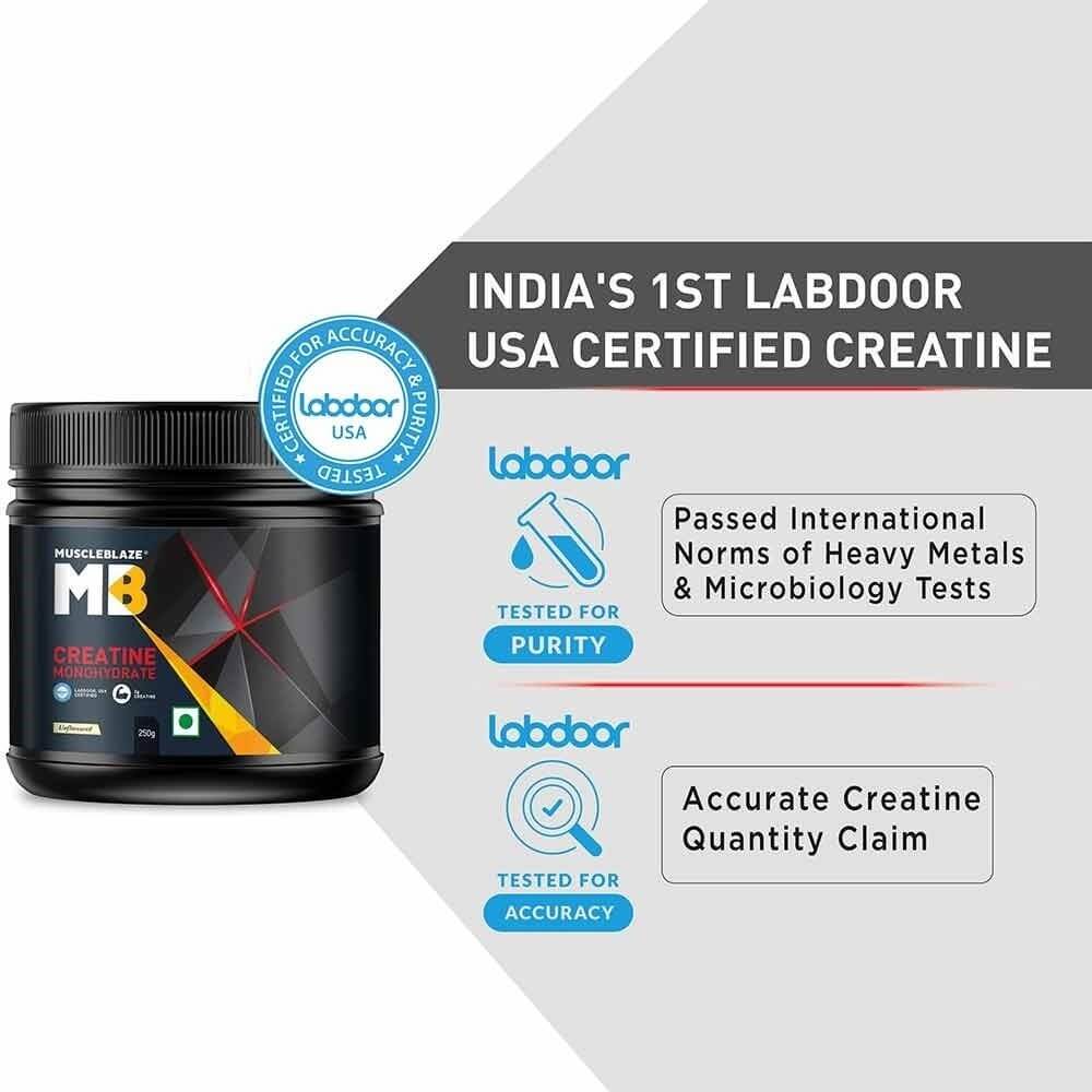 MuscleBlaze Creatine Monohydrate, 250 g (0.55 lb)