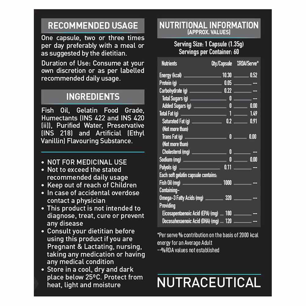 MuscleBlaze Fish Oil 1000 mg India s Only Labdoor USA Certified for NutraC Health Nutrition Store