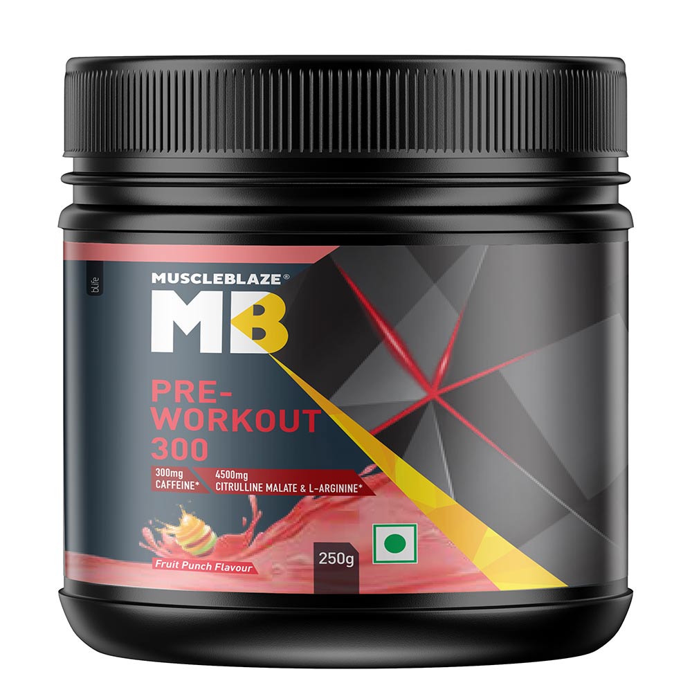MuscleBlaze PRE Workout 300, 250 g (0.55 lb),, - NutraC - Health &amp; Nutrition Store 