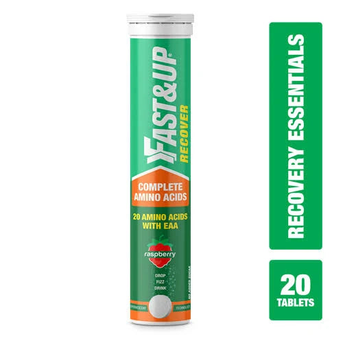 Fast&amp;Up Recover with Essential Amino Acids for Muscles - 20 Effervescent Tablets - Raspberry Flavor